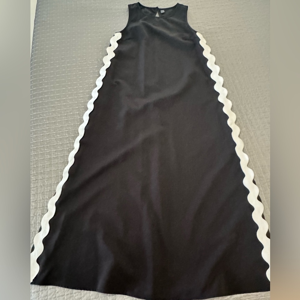 Black Maxi Dress with White Trim